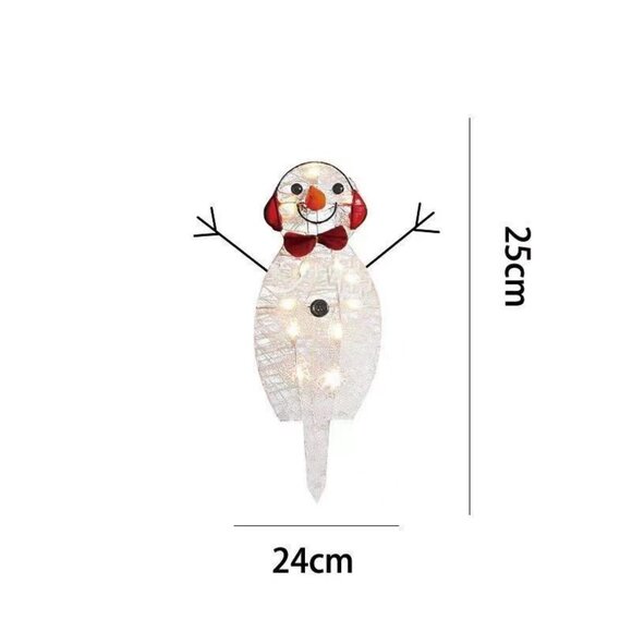 Christmas Light-Up Snowman 3-Piece Set - Acrylic Yard Decoration - Picture 6 of 8